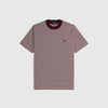 Fred Perry Fine Stripe Heavy Weight Tee - Oxblood - Front