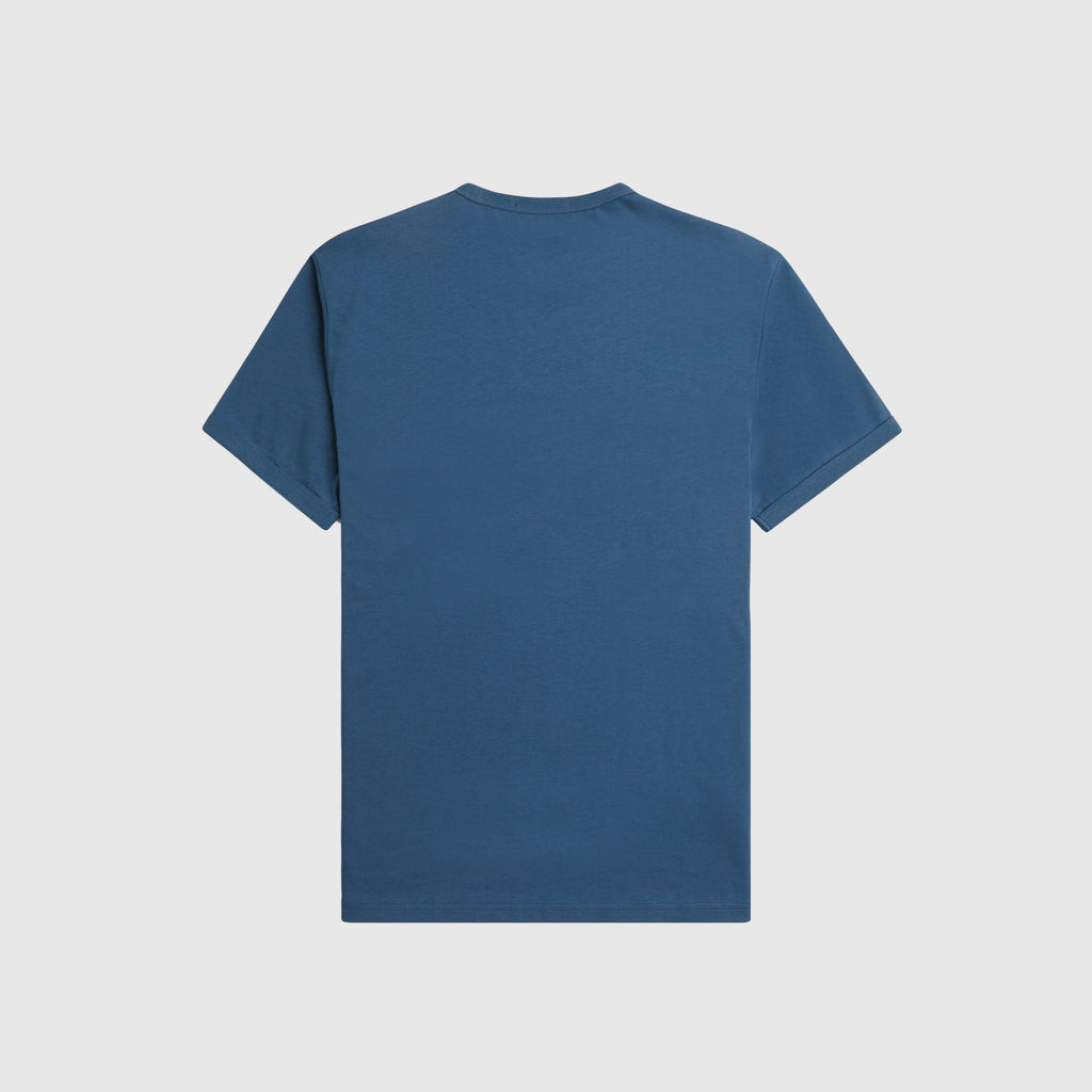 Fred Perry Ringer Tee - Midnight Blue / Light Ice - Back