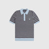 Fred Perry Boucle Jacquard Knitted Shirt - Light Smoke - Front