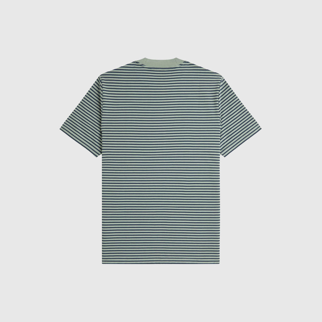 Fred Perry Fine Stripe Heavy Weight Tee - Bayleaf - Back