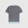 Fred Perry Boucle Jacquard Knitted Shirt - Light Smoke - Back