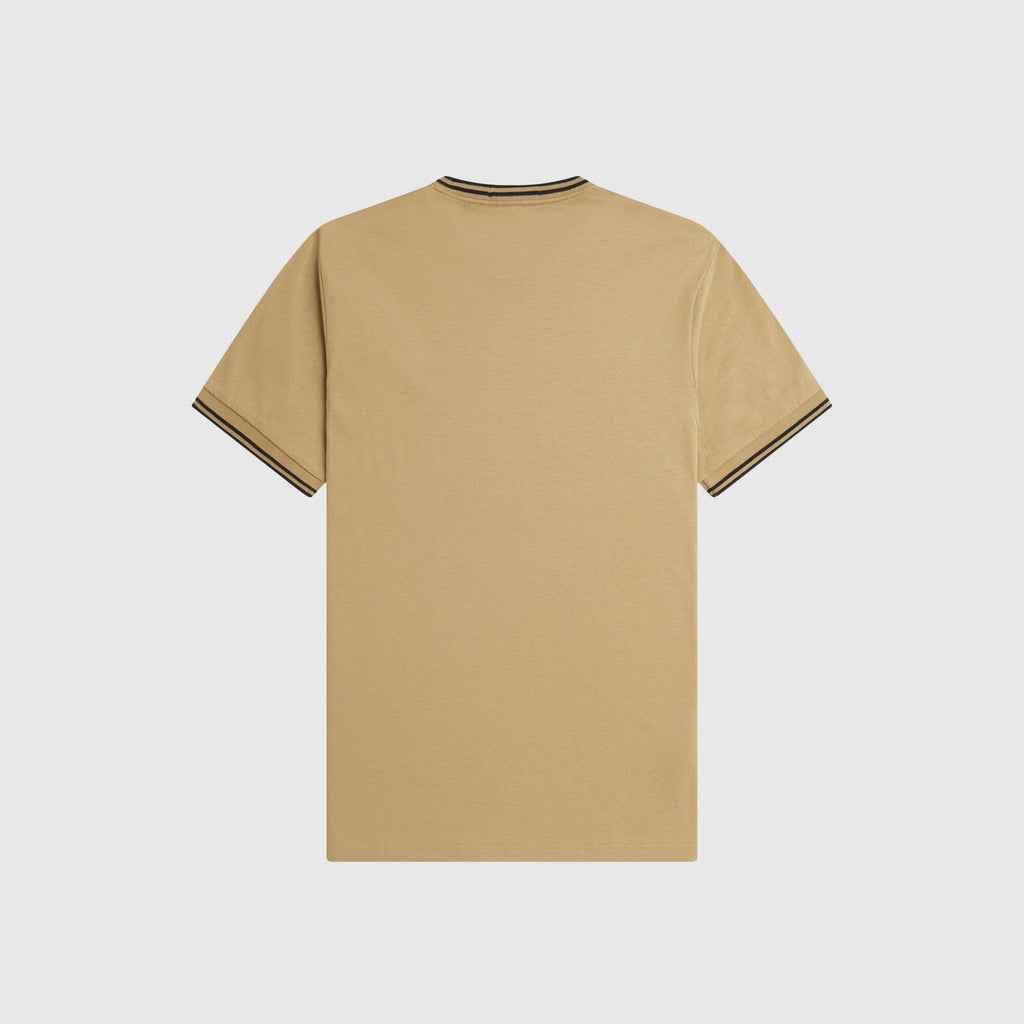 Fred Perry Twin Tipped T-shirt - Warm Stone / Black - Back