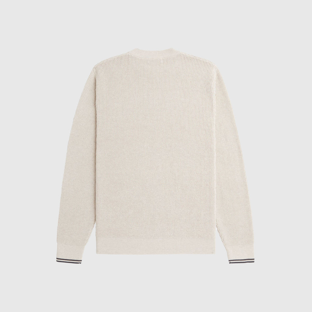 Fred Perry Waffle Stitch Jumper - Porridge Marl - Back