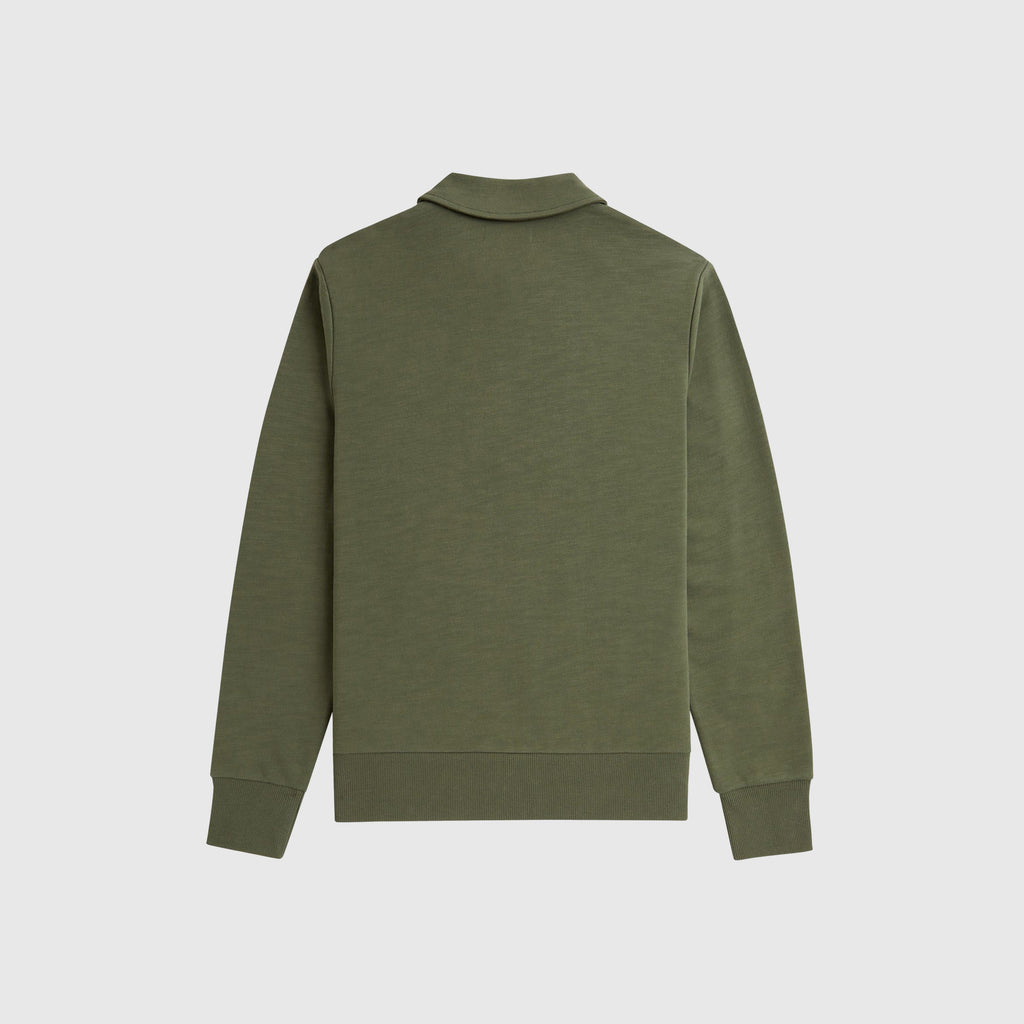 Fred Perry zip Neck Collar Sweatshirt - Laurel Wreath Green