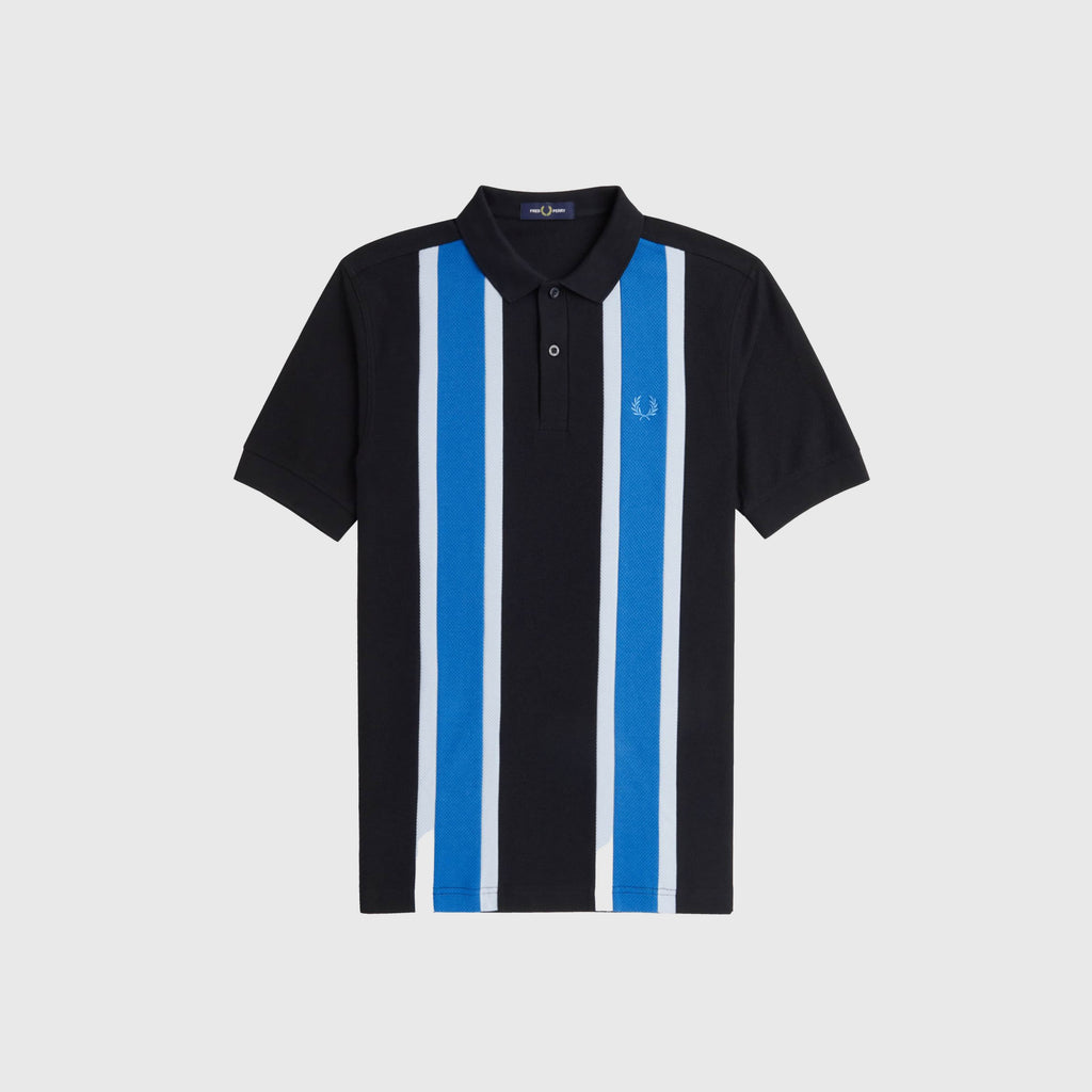Fred Perry Woven Mesh Relaxed Polo - Black - Front