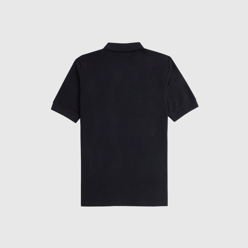 Fred Perry Woven Mesh Relaxed Polo - Black - Back