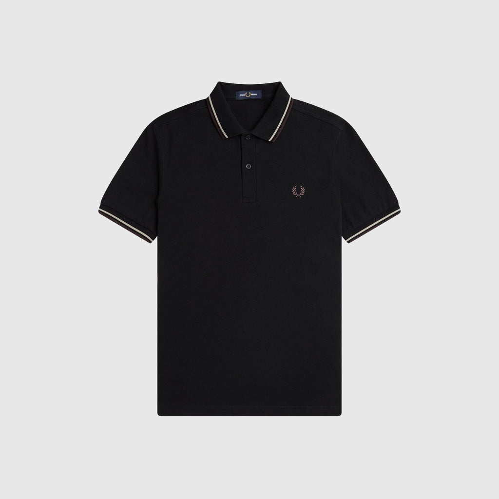Fred Perry Twin Tipped Fred Perry Shirt - Black / Warm Grey / Brick - Front