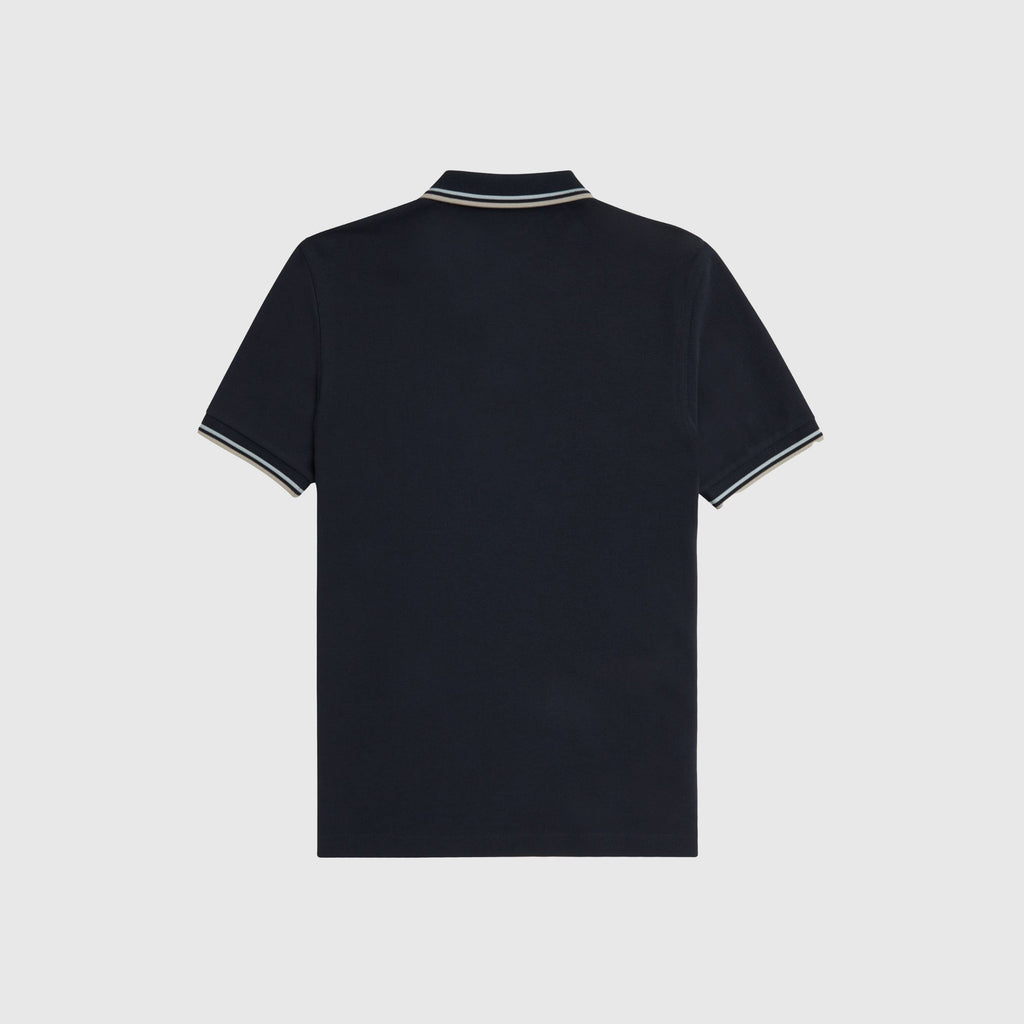 Fred Perry Twin Tipped Fred Perry Shirt - Navy / Silver Blue / Warm Grey - Back