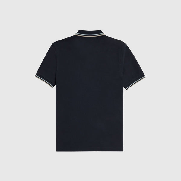 Fred Perry Twin Tipped Fred Perry Shirt - Navy / Silver Blue / Warm Grey - Back