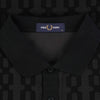 Fred Perry Cable Print FP Polo Shirt - Anchor Grey - Front Close Up