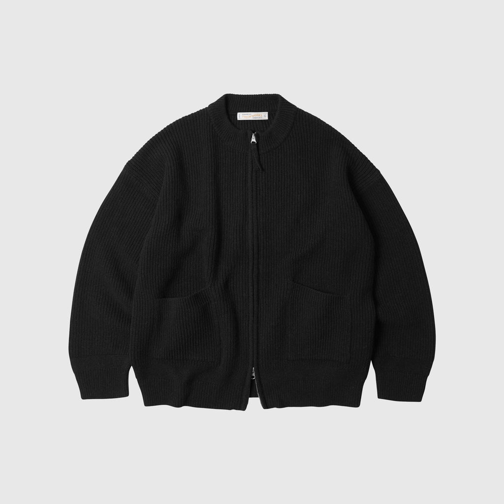 Frizmworks Wool Deck Zipup Cardigan - Black - Front