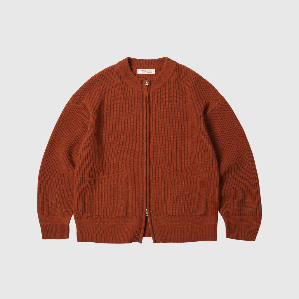 Frizmworks Wool Deck Zipup Cardigan - Brick - Front