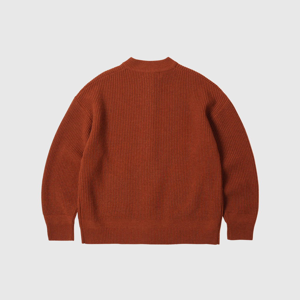 Frizmworks Wool Deck Zipup Cardigan - Brick - Back