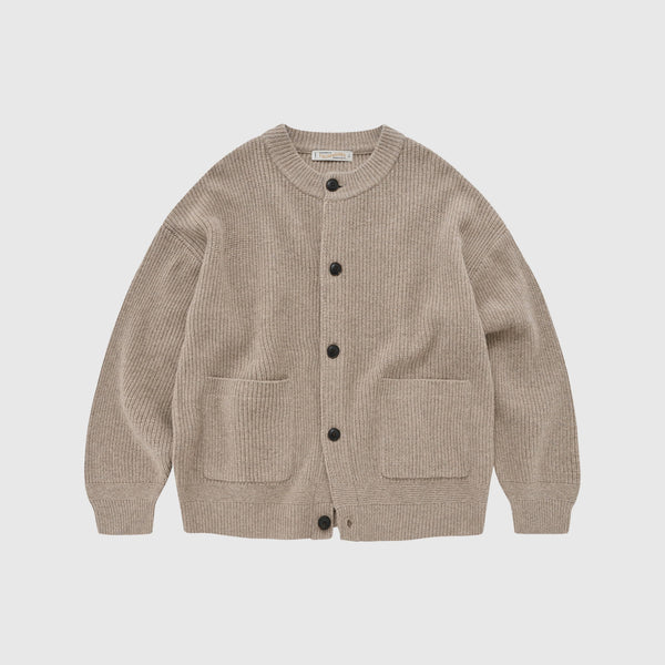 Frizmworks Heavy Wool Round Cardigan - Oatmeal - Front