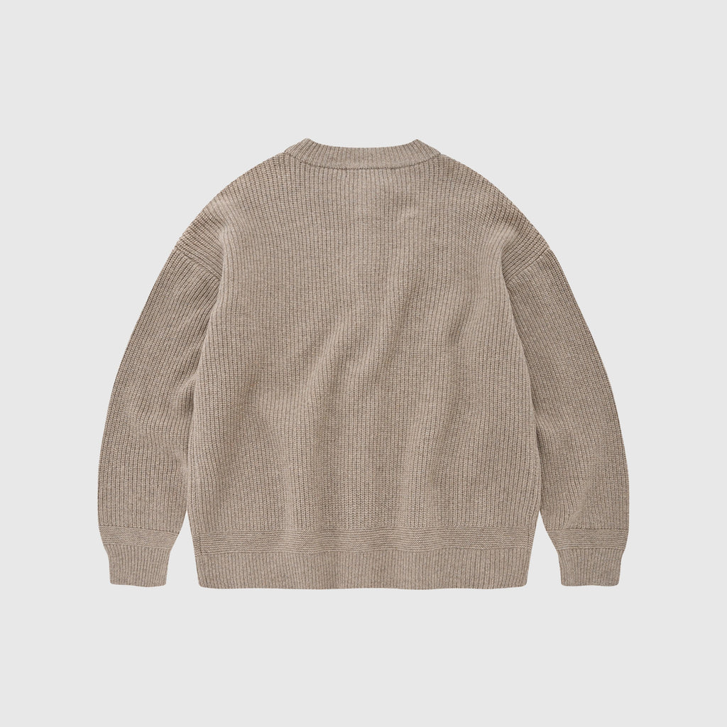 Frizmworks Heavy Wool Round Cardigan - Oatmeal - Back