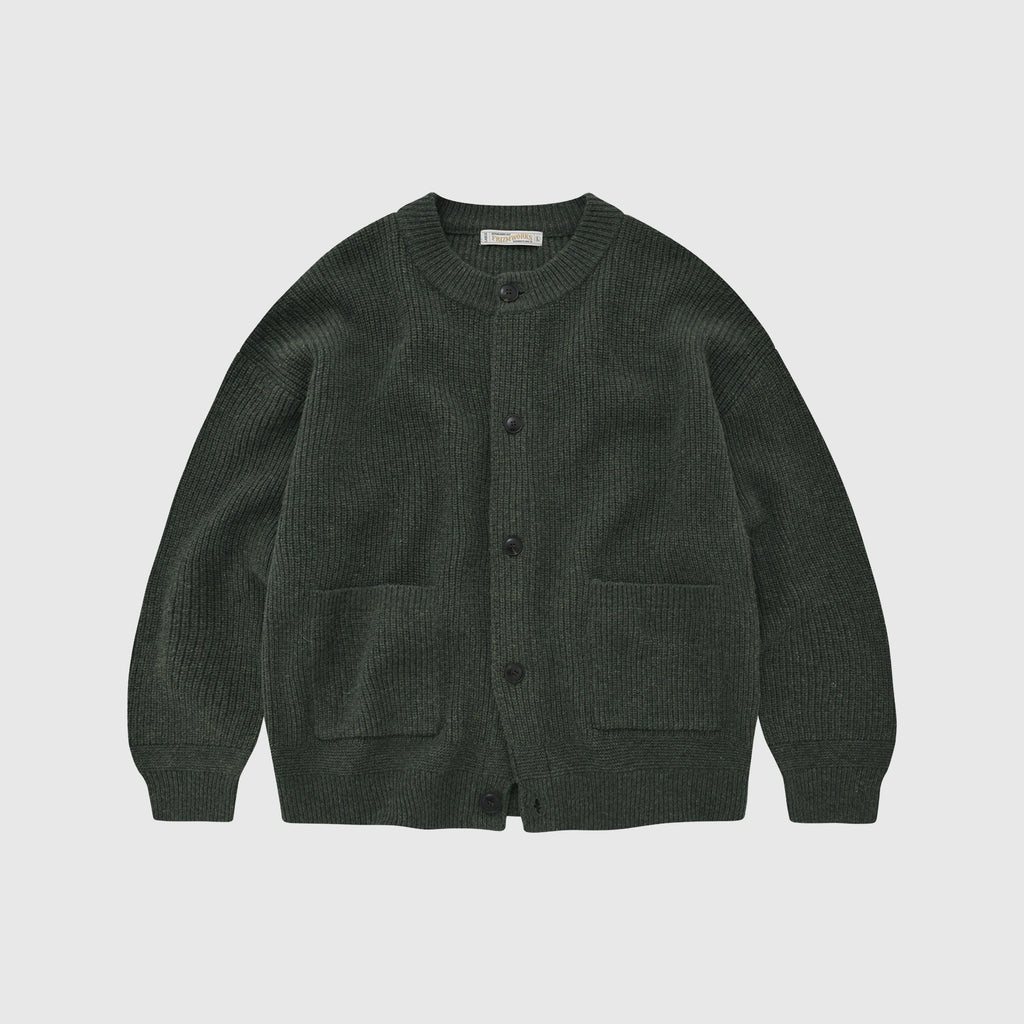 Frizmworks Heavy Wool Round Cardigan - Forest Green - Front