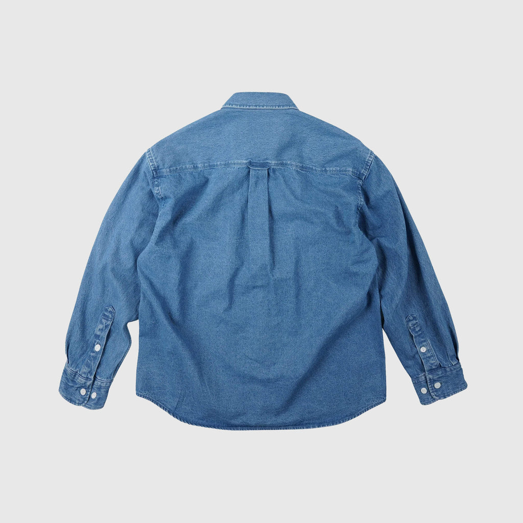 Frizmworks Bleach Denim Utility Shirt - Mid Blue - Back