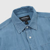 Frizmworks Bleach Denim Utility Shirt - Mid Blue - Front Close Up