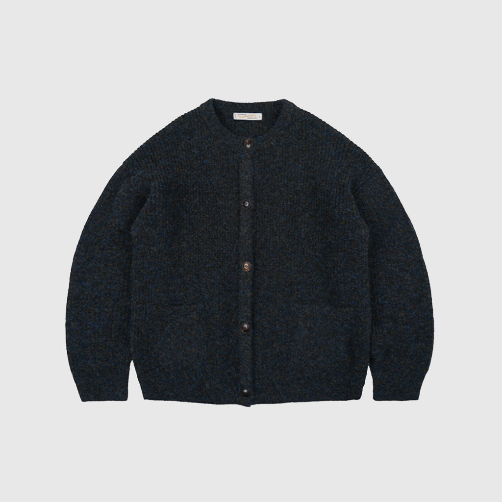 Frizmworks Brushed Wool Round Cardigan - Black - Front