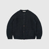 Frizmworks Brushed Wool Round Cardigan - Black - Front