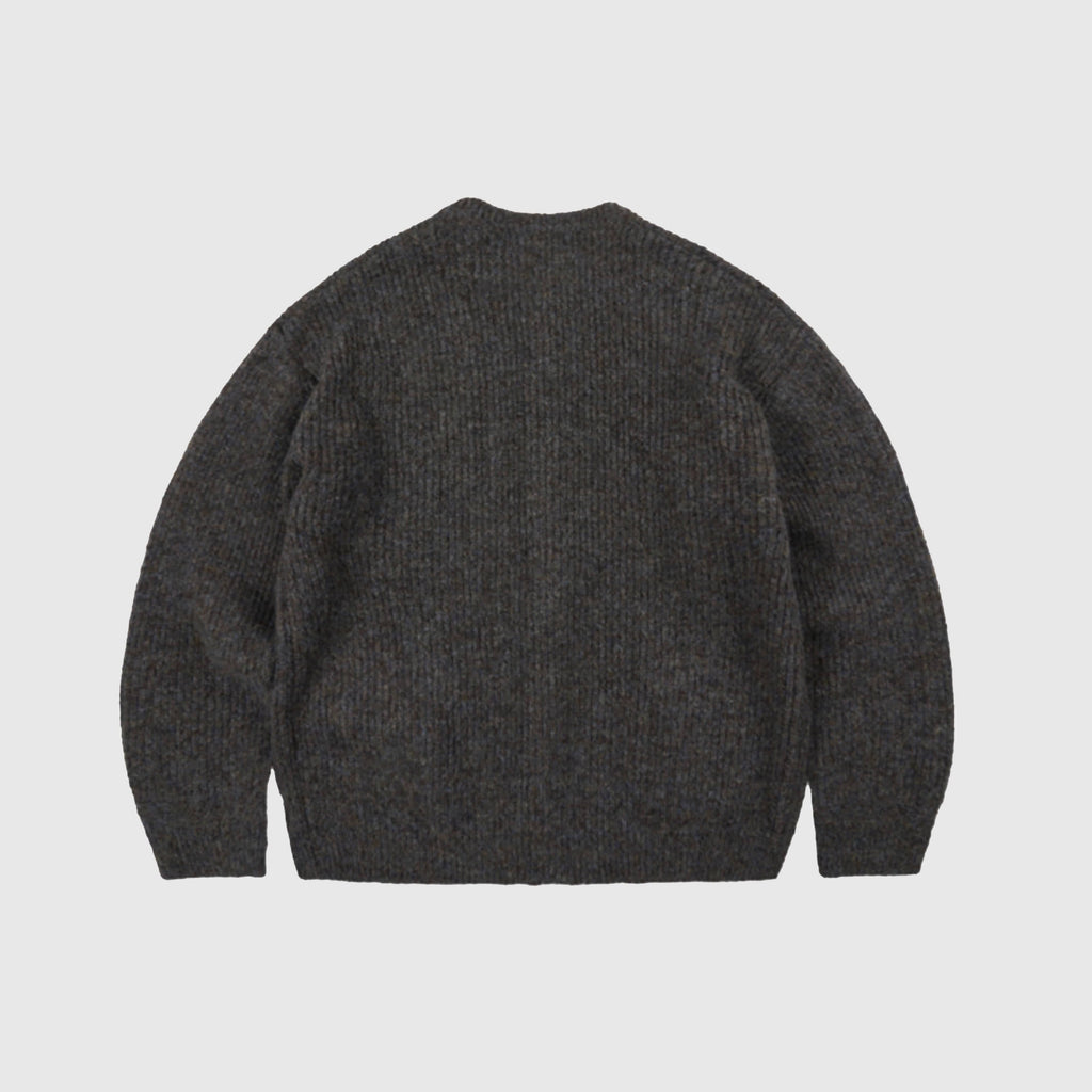 Frizmworks Brushed Wool Round Cardigan - Brown - Back