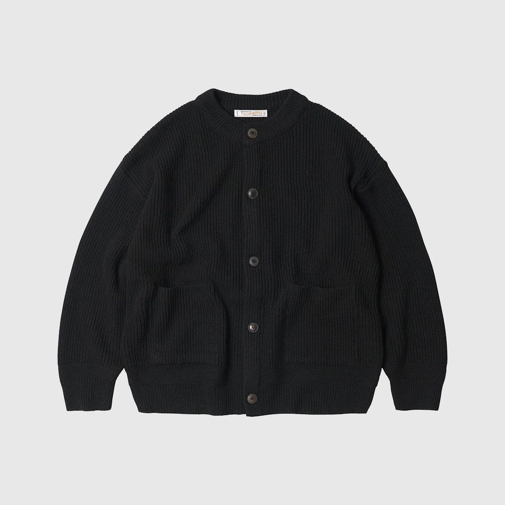 Frizmworks Heavy Wool Round Cardigan - Black - Front