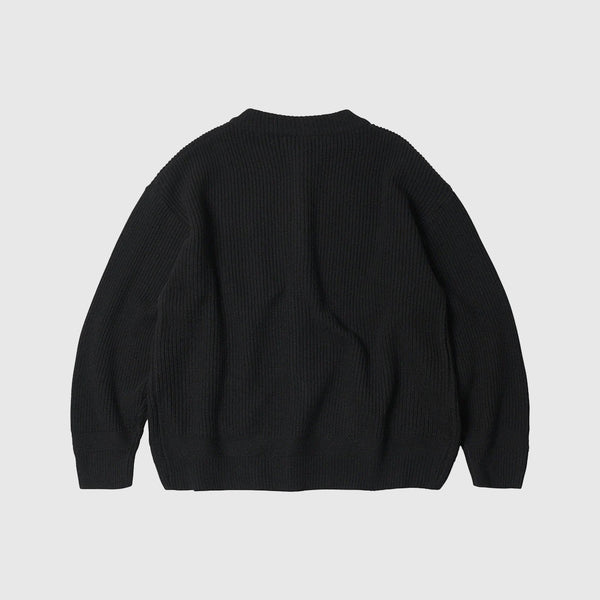 Frizmworks Heavy Wool Round Cardigan - Black - Back