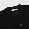 Frizmworks Heavy Wool Round Cardigan - Black - Front Close Up