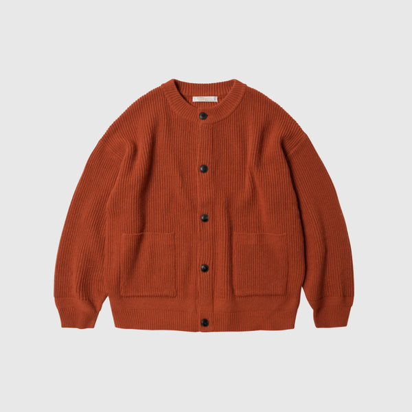 Frizmworks Heavy Wool Round Cardigan - Brick - Front