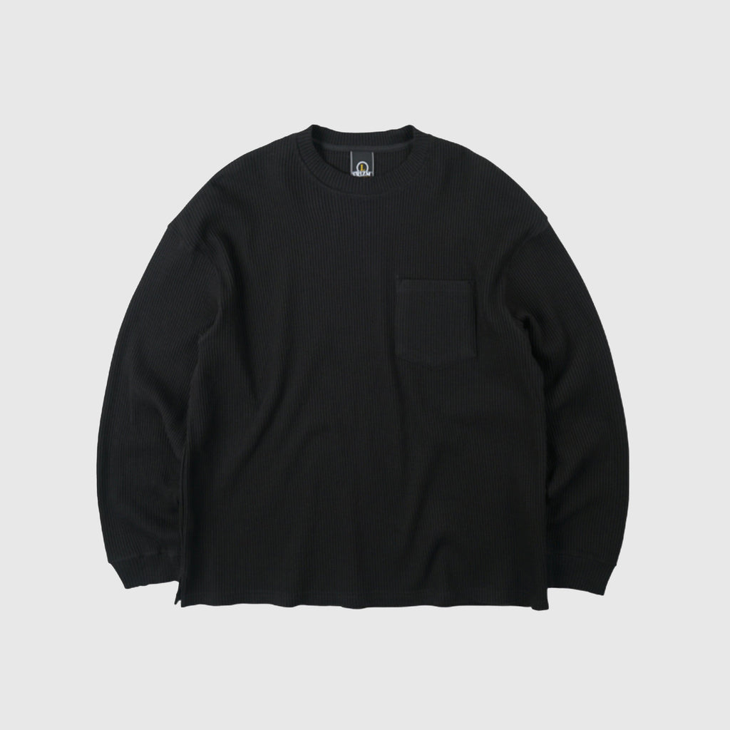 Frizmworks Oversized Waffle Pocket Tee 002 - Black - Front