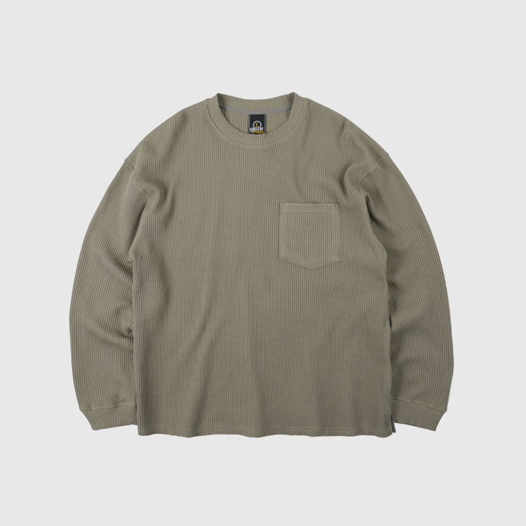 Frizmworks Oversized Waffle Pocket Tee 002 - Light Olive - Front