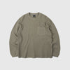 Frizmworks Oversized Waffle Pocket Tee 002 - Light Olive - Front
