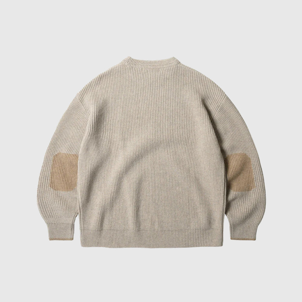 Frizmworks Patch Round Pullover Knit - Oatmeal - Back