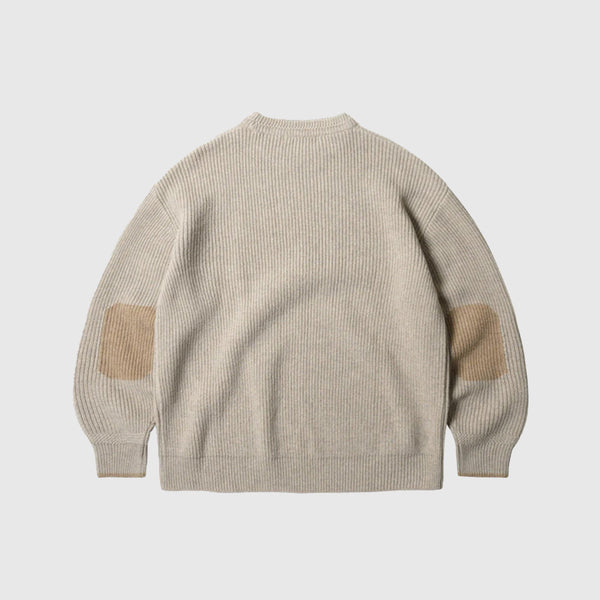 Frizmworks Patch Round Pullover Knit - Oatmeal - Back