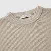 Frizmworks Patch Round Pullover Knit - Oatmeal - Front Close Up