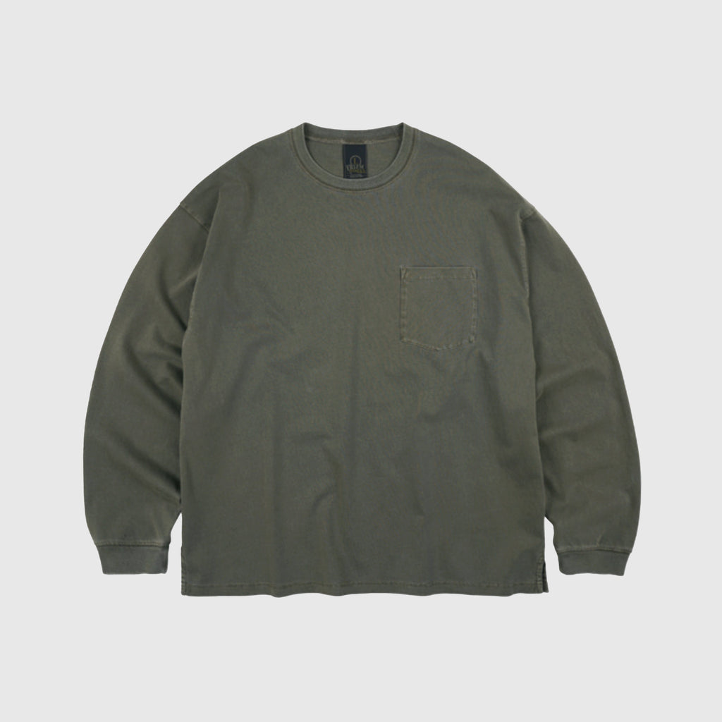 Frizmworks Pigment Pocket Long Sleeve Tee - Olive - Front