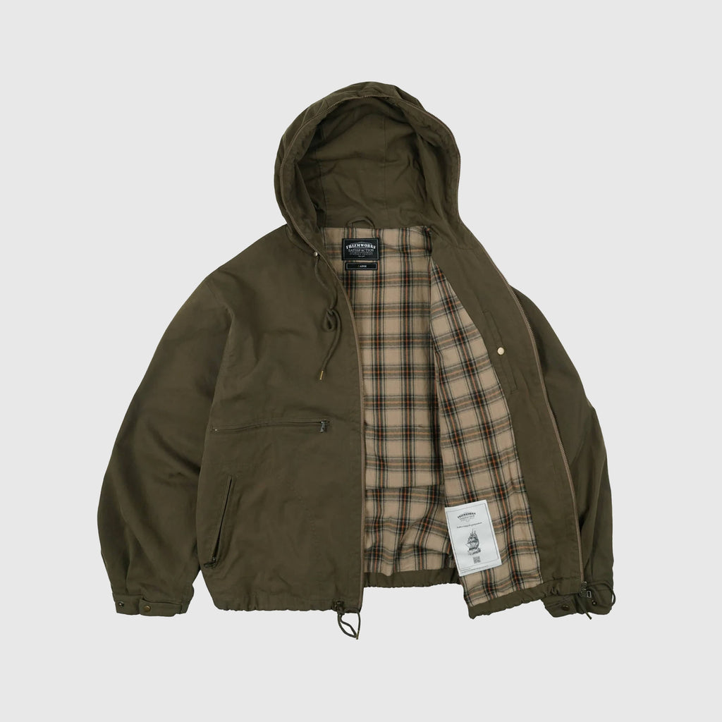 Frizmworks Sailing Hooded Parka - Olive - Front Open