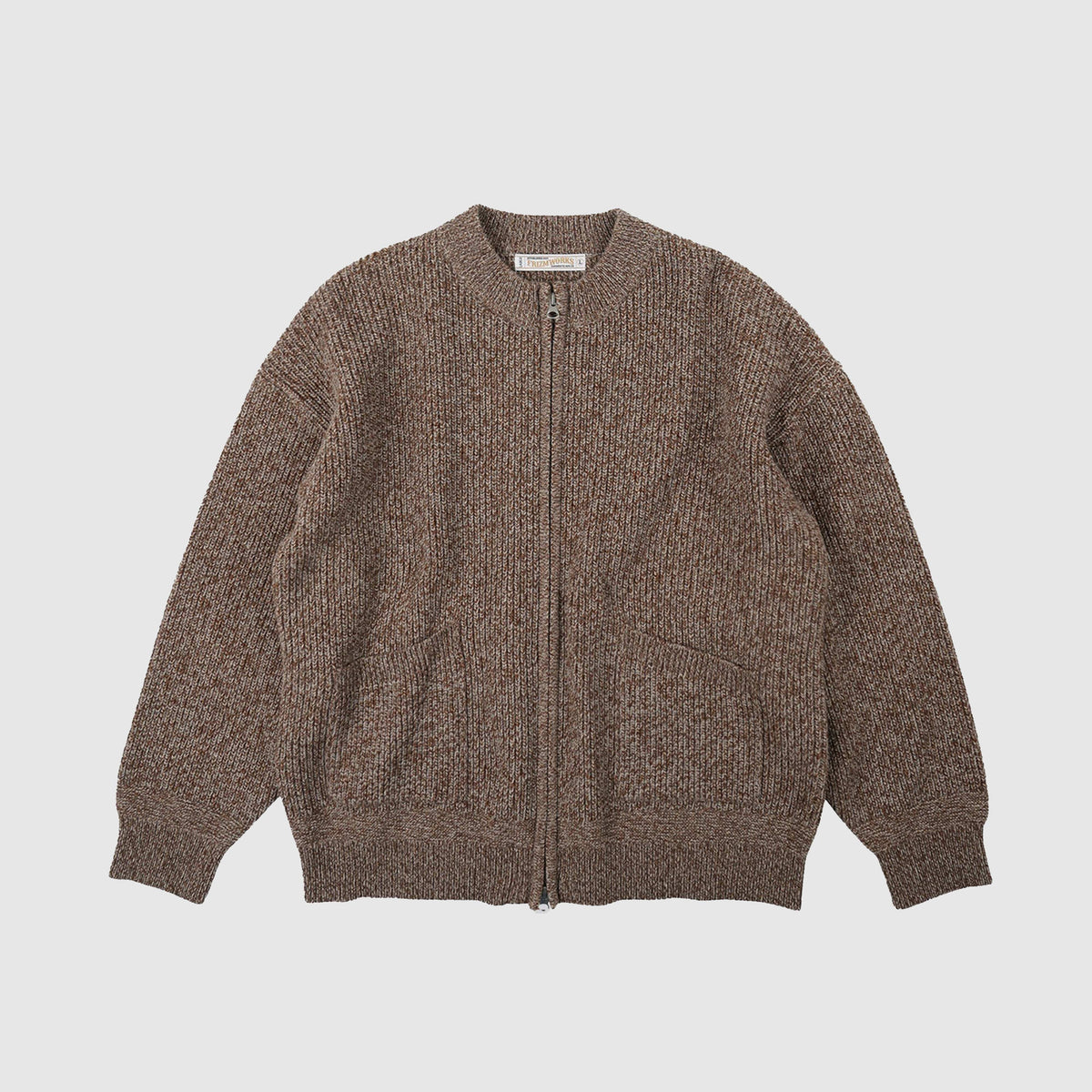 Frizmworks Tweed Wool Zipup Cardigan - Brown– The Forum Swindon