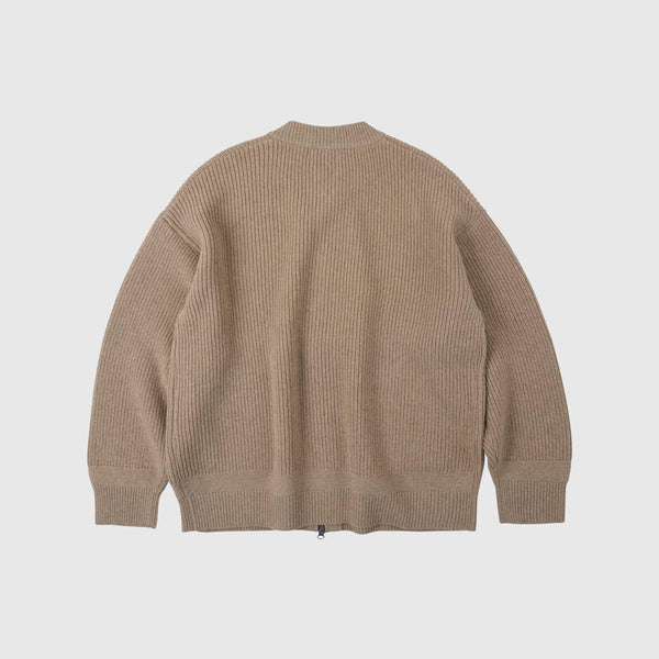 Frizmworks Wool Deck Zipup Cardigan - Oatmeal - Back