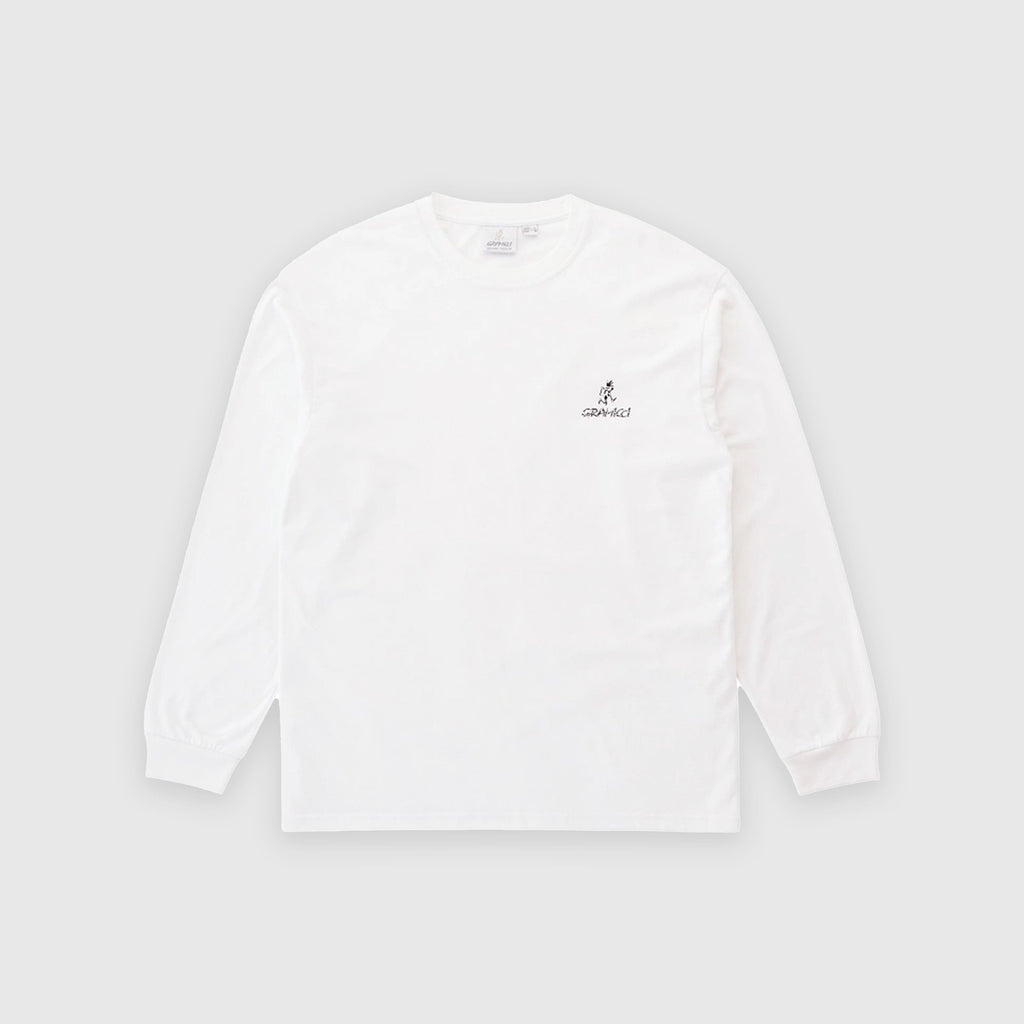 Gramicci One Point Logo L/S Tee - White - Front