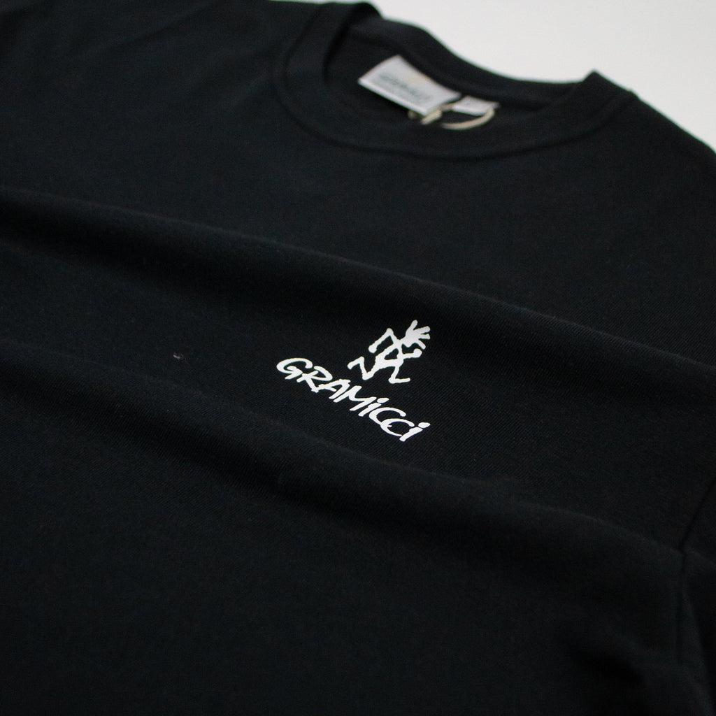 Gramicci One Point Logo Tee - Black - Front Close Up