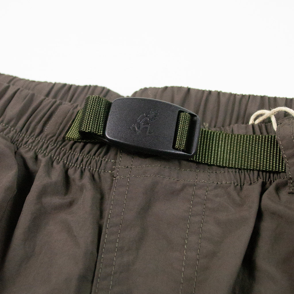 Gramicci Nylon Loose Short - Dark Brown - Front Close Up