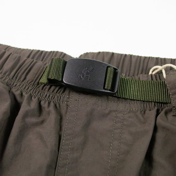 Gramicci Nylon Loose Short - Dark Brown - Front Close Up