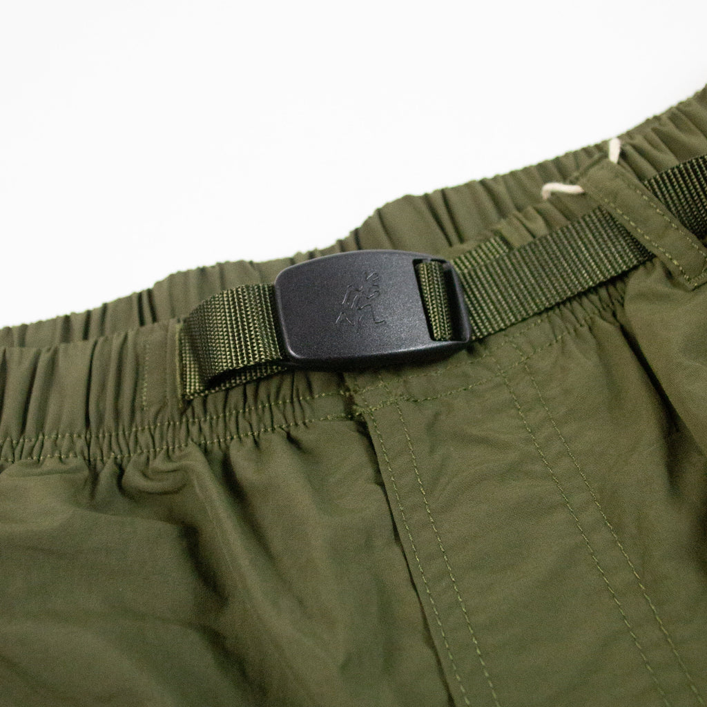 Gramicci Nylon Loose Short - Deep Olive - Front Close Up