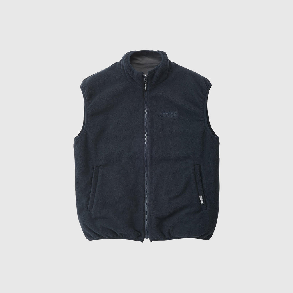 Gramicci Reversible Fleece Vest - Dark Navy - Front