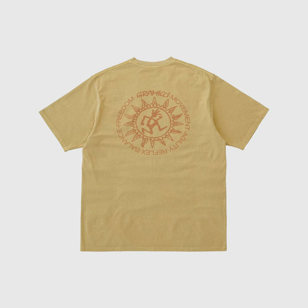 Gramicci SS Sun Tee - Mustard Pigment Back Print