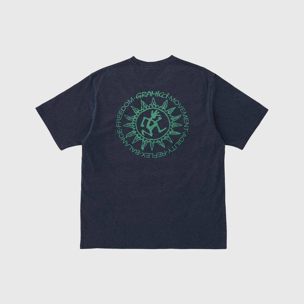 Gramicci SS Sun Tee - Navy Pigment Back Print