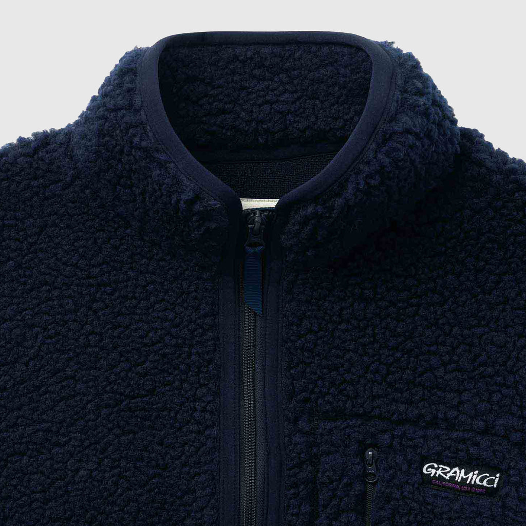 Gramicci Sherpa Jacket - Navy - Front Close Up