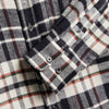 Portuguese Flannel Hillside Shirt - Navy / Ecru - Front Close Up