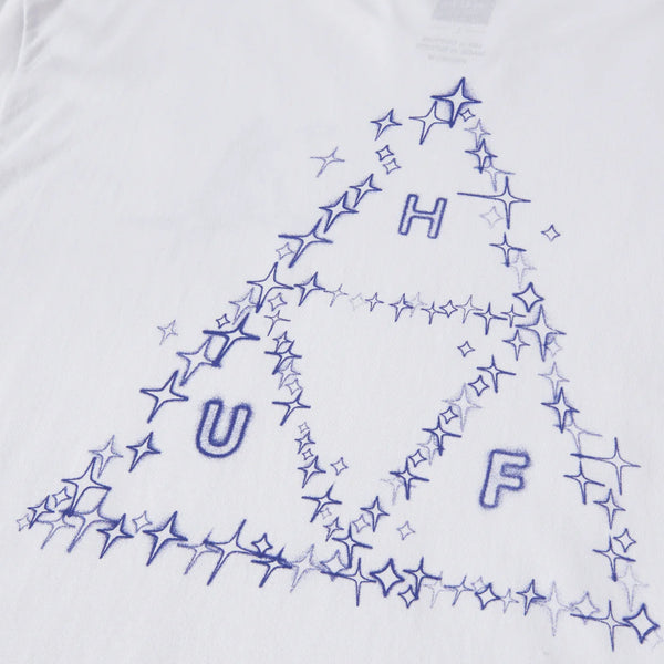 HUF S/S Gleam Tee - White - Close Up